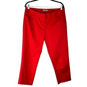Dalia Orange Red Classic Business Career Summer Chino Cropped Pants Size 10